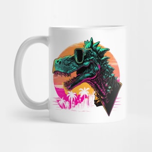 Retro Synthwave T-REX in Cool Sunglasses Mug